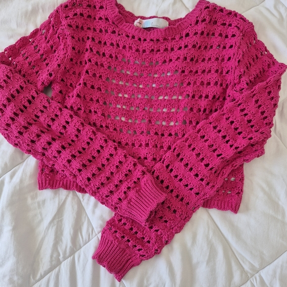 Pink Crochet Sweater - Picture 2 of 4